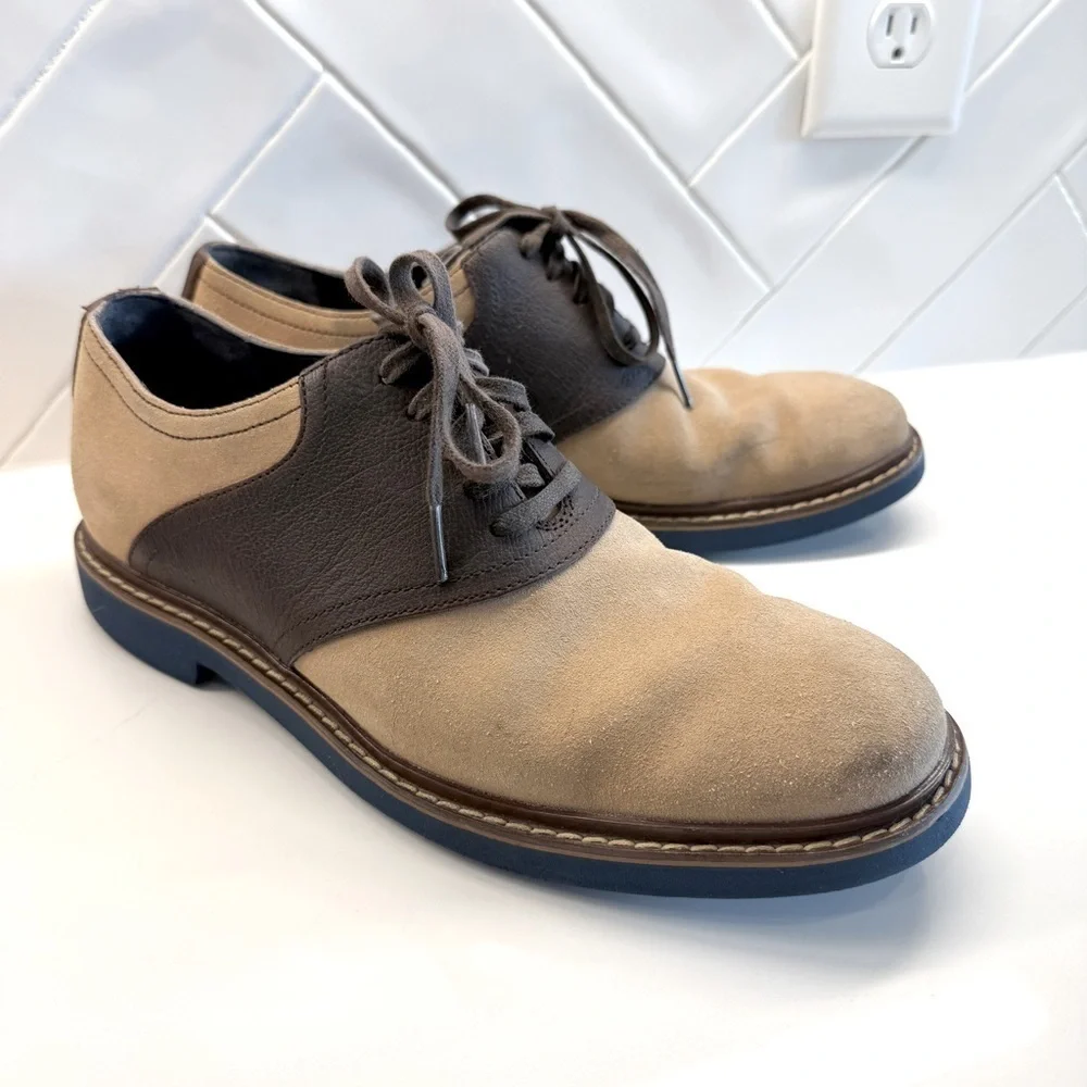 Cole Haan Men's Air Harrison Saddle Oxford Shoes Brown Size 9M Leather Classic